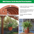 Plant Pots Set of 5, 10" Outside Diameter Flower Pots, 8.5" Inner Diameter Plant Planters with Drainage Hole, Durable Garden Pots Perfect for Indoor & Outdoor Plant Planting, Decor(Pottery Red)