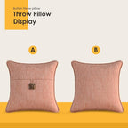 Outdoor Decorative Pillows with Coconut Button Pack of 4, 16" x 16" Outdoor Pillow Set for Couch Bed Throw Patio Sofa, Light Lotus Red