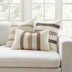 MIULEE Set of 2 Dark Brown Boho Decorative Lumbar Pillow Covers 12x20 Inch Farmhouse Rustic Couch Throw Pillows Modern Cotton Cushion Covers Retro Cute Macrame Woven Home Decor for Bed Sofa Chair