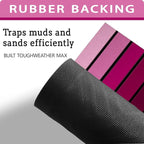 Bulijojo Purplish Red Entrance Door Mat Large 17 x 30 Inch Entry Way Doormat Pink Front Door Rug Outdoor Heavy Duty Welcome Mat, Non Slip Rubber Back Low Profile