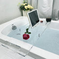 Zinginglife Luxury Clear Acrylic Bathtub Tray Caddy,Bath Tub Tray with Waterproof Design, Bath tub Caddy Table Tray for Laxury Bathroom Accessory House Warme Gifts,32",No Installation Required