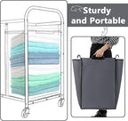 Bonuci 3 Pcs Laundry Sorter Replacement Bags Hamper Cart Removable Replacement Laundry Storage Organizer Bag Hamper Liner, No Hooks 14.76 x 8.66 x 21.65 Inch (Dark Gray)