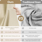 Beige Extra Long Fabric Shower Curtain 72 x 90 Inch, Faux Linen Heavy Duty Shower Curtain Water-Resistant, Cream Ivory Modern Shower Curtains Machine Washable for Tall Bathrooms