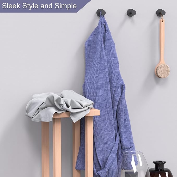 Epock Towel Hooks for Bathrooms Set of 3, Screw-in Stainless Steel Robe Coat Clothes Hook Bathroom & Kitchen Round Style Wall Hooks Rustproof-Blushed Gold