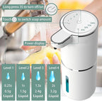 Automatic Liquid Soap Dispenser,Touchless Hand Soap Dispenser 13.5oz/400ml USB Rechargeabled Dispenser Electric,Wall Mounted 4 Levels Adjustable Soap Dispenser Pump for Bathroom Kitchen Dish Soap