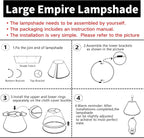 GO&SO Large Lamp Shades Set of 2 Oatmeal Beige Linen Lamp Shade, 6.5" Top x 16.3" Bottom x 10.5" Height, Replacement Lamp Shades for Table Lamps,Spider Empire Lamp Cover Handcrafted, Assembly Required