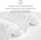 Madison Park Splendor Reversible 100% Cotton Tufted Bathroom Rug-3000 GSM Hotel Quality Luxurious Plush Medium Pile Bath Mat Absorbent, Quick Dry, Shower Room Décor, 24x44 White
