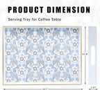 Rectangle Serving Tray with Handles, Coffee Table Tray for Ottoman, Organizer Vanity Tray for Living Room, Outdoor Tray for Patio Entertaining, Serving reakfast Kitchen Platter LEE3040BLH