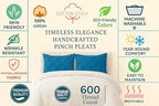 COTTON STICH King Pillow Shams Set of 2, Zipper Closure, New Blue Pinch Pleated Pillow Shams 20x36 Pillow Covers Hotel Quality 100% Egyptian Cotton 600 Thread Count Gorgeous Decorative