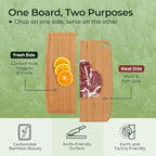 Dishwasher Safe Bamboo Cutting Boards Durable Lightweight Wood Cutting Board for Busy Kitchen, Easy Storage & Clean Wooden Chopping Boards with Juice Groove Set of 2 (M+S)