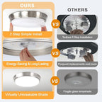 13 Inch 36W Dimmable Flush Mount LED Ceiling Lights, 5CCT (2700K-6500K) Adjustable & 4000LM Super Bright LED Ceiling Light Fixtures, Brushed Nickel Modern Ceiling Lamp for Bathroom Hallway, 2-Pack
