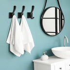 3 Pack Black Towel Hooks, Towels Robe Holder for Bathroom Coat Hooks for Wall Hanging Key Hat Backpack (3 Pack, Black)