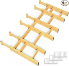 SpaceAid Bamboo Drawer Dividers with Inserts and Labels, Kitchen Adjustable Drawer Organizers, Expandable Organization for Home, Office, Dressers and Bathroom, 6 Dividers with 12 Inserts (13.25-17 in)