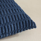 Fancy Homi Dusty Blue Lumbar Decorative Throw Pillow Covers 12x24 Inch for Living Room Couch Bed Sofa, Rustic Farmhouse Boho Home Decor, Soft Striped Corduroy Rectangle Cushion Case 30x60 cm