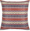 Kilim Throw Pillow Covers Red and Blue - 20 x 20 Inches Decorative Pillows, Boho Room Decor for Couch, Bohemian Outdoor Case for Farmhouse, Persian Shams, Aztec, Patio, Porch
