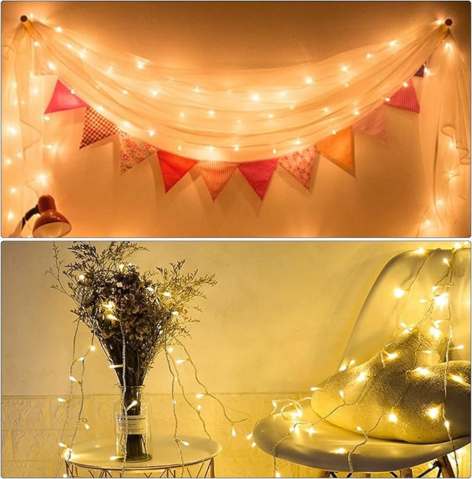 ILLUMINEW 300 LED Outdoor Indoor String Lights,108ft Safety Plug in 8 Modes Christmas Halloween Decorations, Summer Twinkle Lights,Christmas Tree Fairy Lights for Bedroom, Party Decor