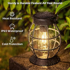LeiDrail Solar Lantern Outdoor Hanging Waterproof Lights, Metal LED Lanterns Sun Powered Landscape Decor for Table Garden Yard Patio Pathway Porch 4 Pack