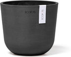 Ecopots Oslo Mini Durable Modern Round Indoor/Outdoor Recycled-Based Composite Flower Pot Planter, Dark Grey, 6"