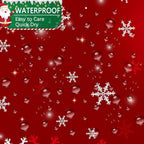 Red Christmas Shower Curtain Set, Merry Christmas Ball Winter Snowflakes Glitter Sparkle Shower Curtain for Bathroom Xmas Holiday Decor, Durable Fabric Machine Washable with Hooks, 72 x 72 Inches