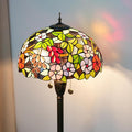 Tiffany Floor Lamp 16 Inch Victoria Purple Grape Flower Handmade Standing Glass Lamp Antique Standing Reading Lamp Suitable For Bedrooms Living Rooms Dining Rooms Tiffany Style Retro Home Decoration