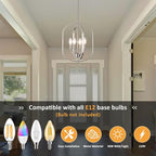 Nickel Chandelier Light, Modern Farmhouse Chandeliers for Dining Room Light Fixture, Adjustable Pendant Lights Kitchen Island Foyer Lighting Fixtures Rustic Kitchen Chandelier for Entryway Living Room