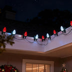 Dazzle Bright C9 Christmas String Lights, 100 LED 66 FT Waterproof Connectable Fairy Lights with 100 Spring Clips Timer, Christmas Decoration for Outdoor Roofline Home Garden Yard Tree (Red & White)