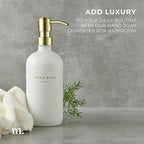 MaisoNovo Soap Dispenser 1-Piece Set | 16.9oz White Bottles with Gold Stainless Steel Pump