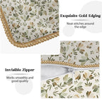 KSLIDS Sage Green Beige Floral Soft polyesterThrow Pillow Covers Set of 2 Vintage Brown Flower Decorative Pillow Covers 18x18 Inch Rustic Pillow Case for Sofa Couch Bedroom Farmhouse Home Decor
