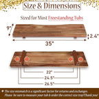 Premium 1.2IN Thickened Board Acacia Wood Bathtub Tray Caddy with Adjustable Legs, Minimalistic Design Bath Tray for Tub, Bathtub Accessories, Fits Most Bath Tubs, Idea for Women