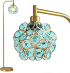 Flower Petals Tiffany Style Floor Lamp, Modern Green Flower Standing Lamp for Living Room, Vintage Acrylic Tall Lamp Decoration for Living Room,Corner, Bedroom(Bulb Included)