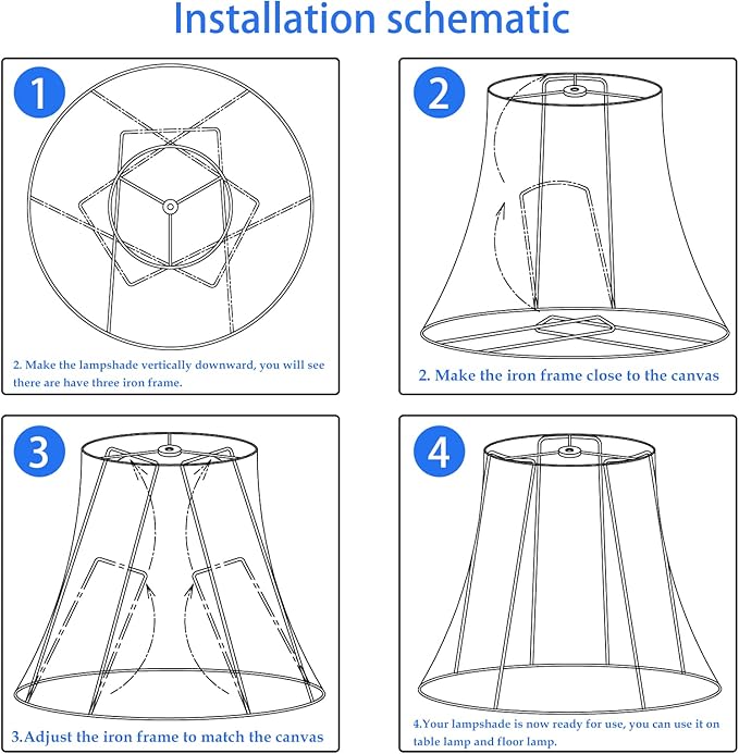TOOTOO STAR Lamp Shades Set of 2,Imitation Sheepskin LampShade Royal Style 6" Top x 14" Bottom x 10" High Lamp Shades,Suitable for floor and table LampShades Spider