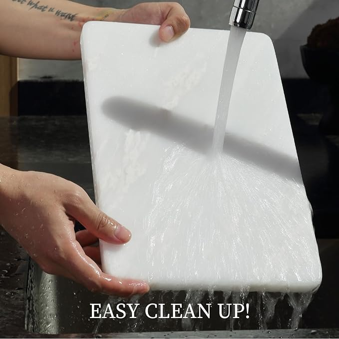 Koville African Natural Marble Cutting Board for Kitchen, 12x8inch Hand Crafted Marble Slab for Cheese, Charcuterie, Pastry Board - Wedding Gift, House Warming Gift