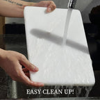 Koville African Natural Marble Cutting Board for Kitchen, 12x8inch Hand Crafted Marble Slab for Cheese, Charcuterie, Pastry Board - Wedding Gift, House Warming Gift