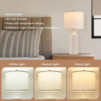 Bedside Lamps Farmhouse Nightstand Lamp Set of 2 Farmhouse Table Lamp Desk Lamps for Living Room Ceramic Lights 3 Way Light Table Lamp for Bedroom,Cafeteria,Office,Console