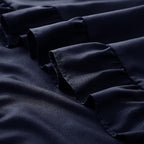 KKJIAF Ruffle Pillow Cases Queen Size Set of 2, Ruffled Pillow Covers with Envelope Closure, Wrinkle Resistant Ruffled Pillow Shams 20" x 30", Navy Blue