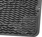 Silicone Dish Drying Mat for Multiple Usage,Easy clean,Eco-friendly,Heat-resistant Silicone Mat for Kitchen Counter or Sink,Refrigerator or Drawer liner Black M 12 inches x 12 inches