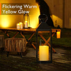 Homemory 6" x 9" Extra Large Outdoor Waterproof Candle with Auto 6-Hour Timer, No Remote, Ivory Plastic Made, Long Last for Half A Year