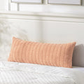 Fancy Homi Peach Long Body Lumbar Lumbar Decorative Throw Pillow Covers 14x36 Inch for Bed Couch Bedroom Bench, Soft Corduroy Rectangle Solid Pillow Case, Rustic Farmhouse Boho Room Decor