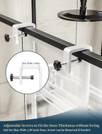 Consumest Over The Door Shower Caddy - 4 Tier Adjustable Hanging Shower Organizer Shelf with 2 Soap Holders & 22 Hooks, Rustproof Easy Installation Hanging Storage Rack for Bathroom, White
