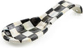 MACKENZIE-CHILDS Enamel Spoon Rest, Kitchen Spoon Holder and Utensil Rest for Stovetop, Black-and-White Courtly Check