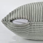 Fancy Homi 2 Packs Grey Lumbar Decorative Throw Pillow Covers 12x20 Inch for Living Room Couch Bed Sofa, Rustic Farmhouse Boho Home Decor, Soft Striped Corduroy Rectangle Accent Cushion Case 30x50 cm