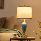 Living Room Table Lamp, 25.5" Touch Lamp for Nightstand with USB A+C Ports, Modern Farmhouse Table Lamps for Bedroom, Bulb Included