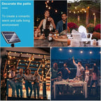 Lightdot 48FT Solar Outdoor String Lights,LED Bistro String Lights with Shatterproof G40 Bulbs, 2700K Dimmable, Waterproof Hanging Lights for Porch, Party, Garden, Backyard, Balcony