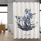 LaCyan Shower Curtain with 12 Hooks Waterproof Curtain for Bathroom Modern Art Floral Polyester Fabric Abstract Shower Curtains 72x72 Irises