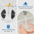 Gold Suction Cup Hooks for Shower, Heavy Duty Wreaths Hangers for Glass Door Window, Bathroom Towel Robe Suction Cup Hook, No Drill Holder on Smooth Wall, Mirror, Tile for Home (2, Gold)