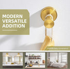 Angle Simple Robe and Towel Hook, SUS304 Stainless Steel Bathroom Robe Hook, Small Towel Hanger for Wall or Cabinet, Brushed Gold