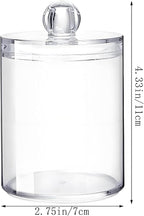 AXX Qtip Dispenser Apothecary Jars Bathroom - Qtip Holder Storage Canister Clear Plastic Jar for Cotton Swab,Q-Tips,Cotton Rounds (C#Clear 3Pcs)