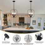 Modern Farmhouse Chandeliers for Dining Room Light Fixture 4 Light Adjustable Pendant Lights Kitchen Island Faux Wood Rustic Hanging Small Kitchen Chandelier for Entryway Living Room Foyer Hallway