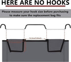 Bonuci 3 Pcs Laundry Sorter Replacement Bags Hamper Cart Removable Replacement Laundry Storage Organizer Bag Hamper Liner, No Hooks 14.76 x 8.66 x 21.65 Inch (Dark Gray)