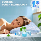 QUTOOL Cooling Pillows for Hot Sleeping, Shredded Memory Foam Pillows Queen Size Set of 1,Adjustable Soft & Firm Gel Bed Pillow for Side, Back, Stomach Sleepers